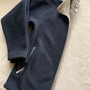 Fleece full zip navy jacket